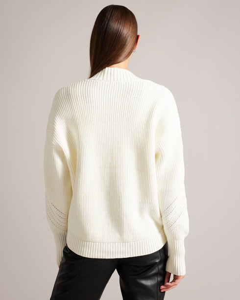 JOLALYY-Knitwear-Keep warm and comfortable in JOLALYY. Made from a cotton blend, this timeless cardigan is versatile enough to wear to brunch or throw over a tee for an extra layer on cooler days. Cardigan Relaxed fit Cotton blend Classic knit Ribbed Button fastening Deep V-neck Magnolia branded detail- Ted Baker Romania